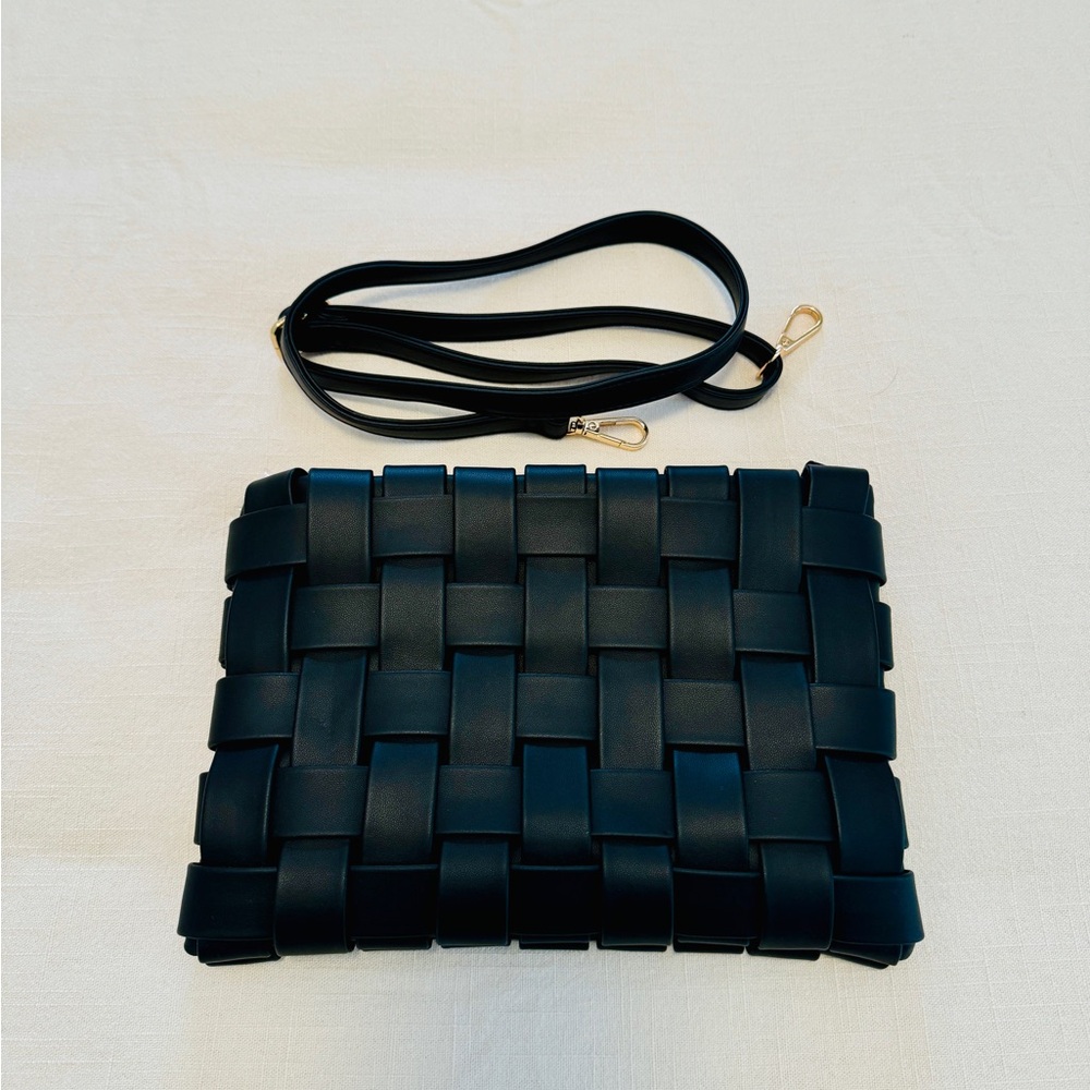 Anthropologie Lindy Woven Clutch Bag - Faux Leather